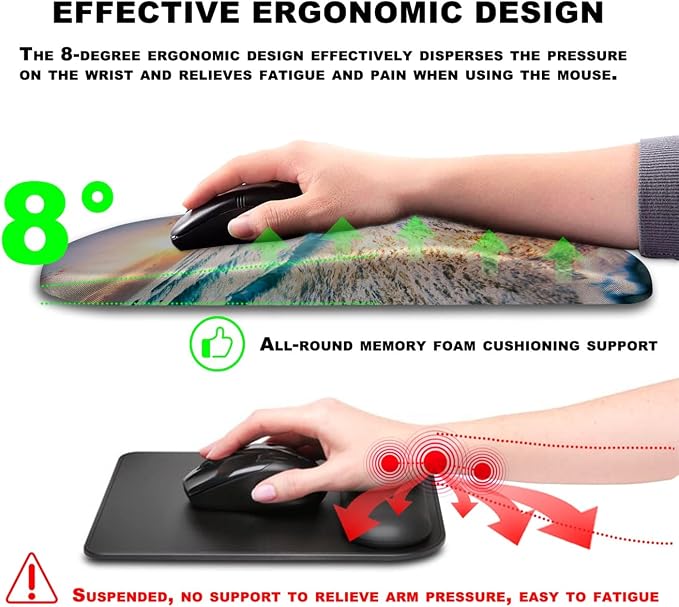 Mouse Pad Wrist Support, Ergonomic Mouse Pad