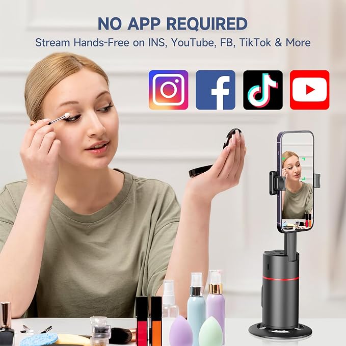 Auto Face Tracking Tripod, No App, Smart Shooting Phone Holder