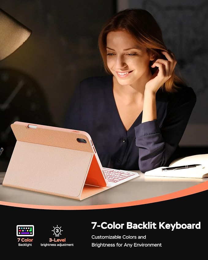 Folio Keyboard Case for iPad 10th Gen 10.9 inch and iPad 11th, Magnetic