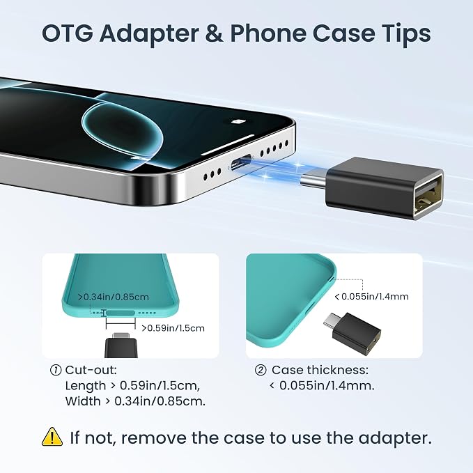 Elebase USB C Adapter for New iPhone 16 4Pack, USBC Male to USB 3.0 Female