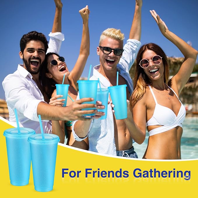 Amyhill 12 Pcs Reusable Glitter Cups