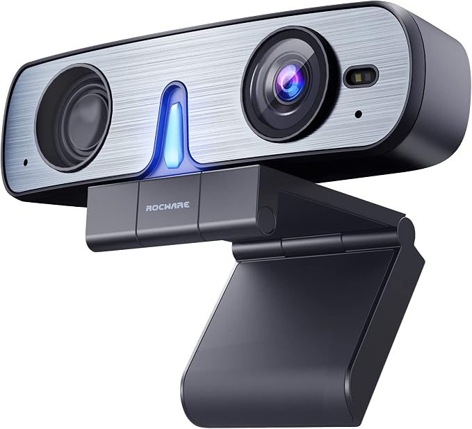 ROCWARE RC08 2K Webcam with Speaker, Webcam