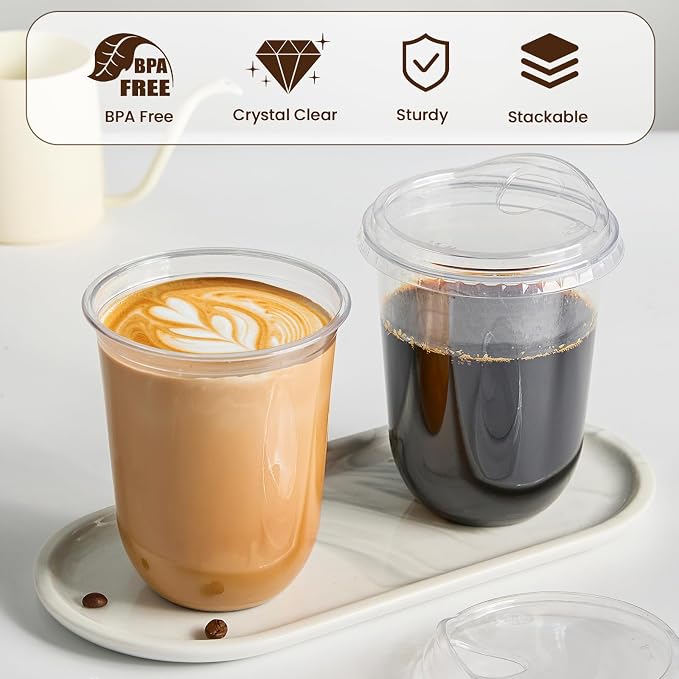 16 oz Round Bottom Clear Plastic Cups