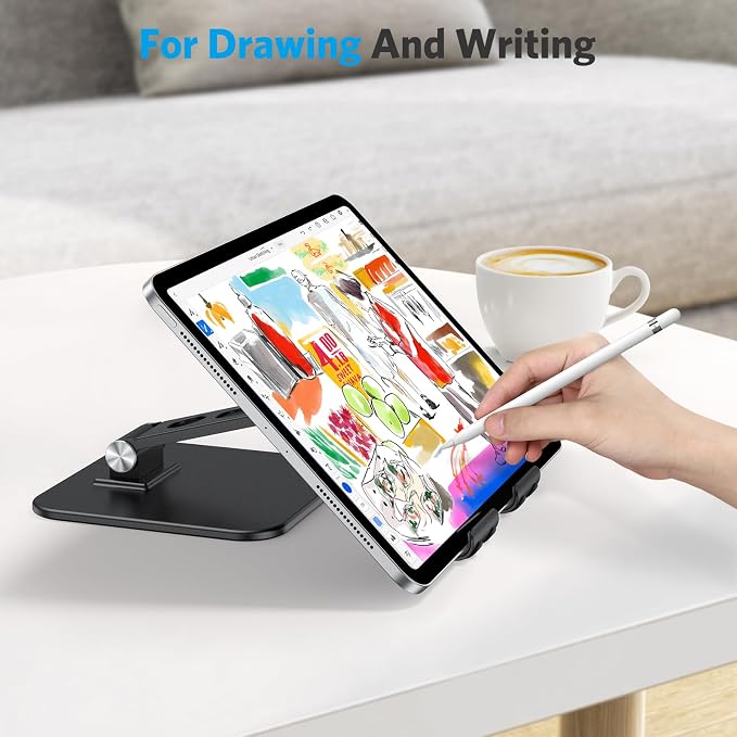 OMOTON Upgraded Adjustable Tablet Stand Holder, Heavy Duty Foldable Portable