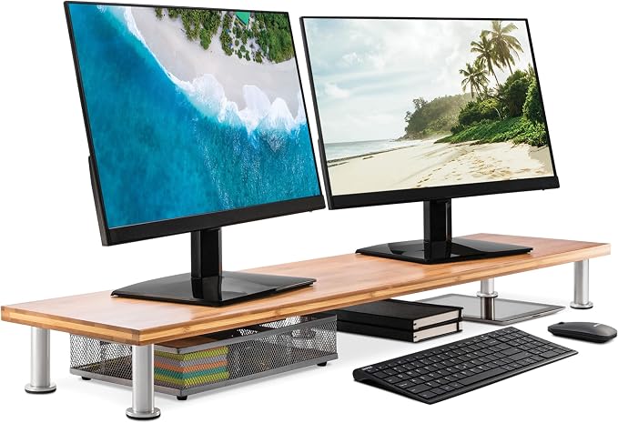 The Original Bamboo Dual Monitor Stand