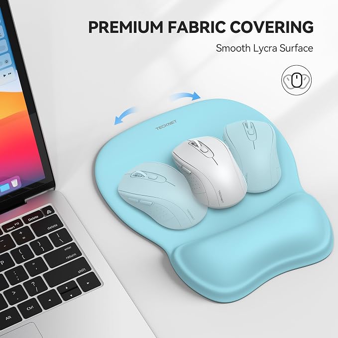 TECKNET Gel Mouse Pad with Wrist Rest, Ergonomic Office Mousepad with Wrist