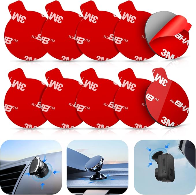 10 Pcs 3M Sticky Adhesive Pads for Car Magnetic Phone Holder, 1 inch Round VHB