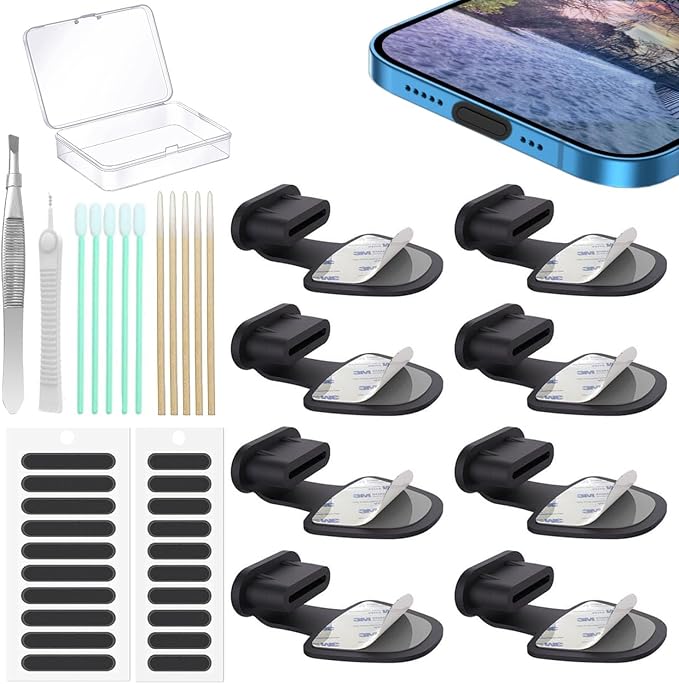 8PCS USB Type C Anti Dust Plugs Cover, C-Type Port Dust Plug, USB C Dust Cover