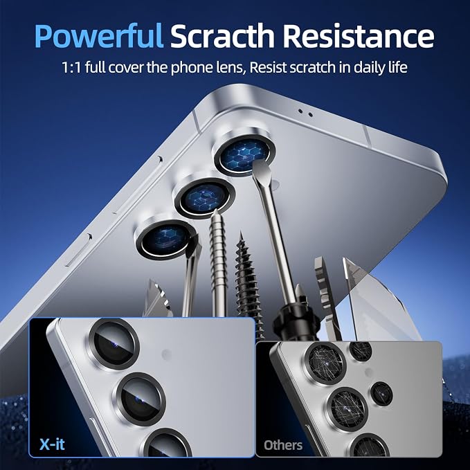 X-it Camera Lens Protector for Samsung S25 Plus, 9H Tempered Glass, Independent
