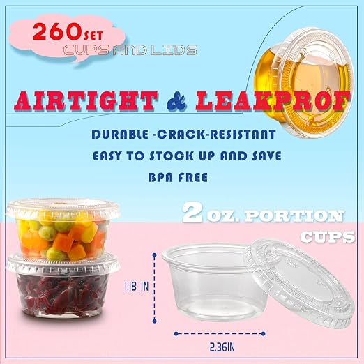 Jello Shot Cups, Small Plastic Containers