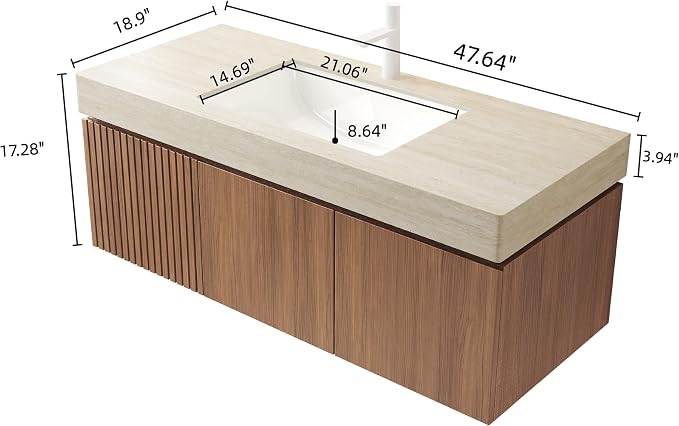 Ambrovina 48 Inch Floating Bathroom Vanity