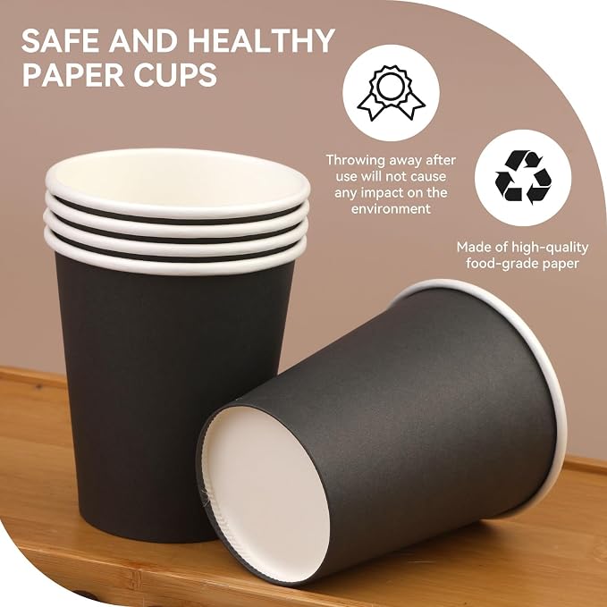 50 Pack 8 oz Disposable Paper Cups, 8 oz Coffee Cups, Water Cups