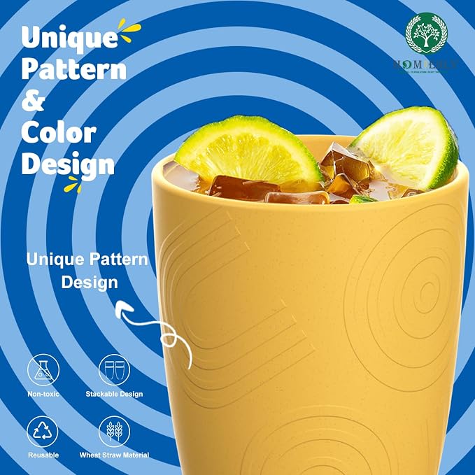 Homienly Drinking Glasses Cups Set of 8