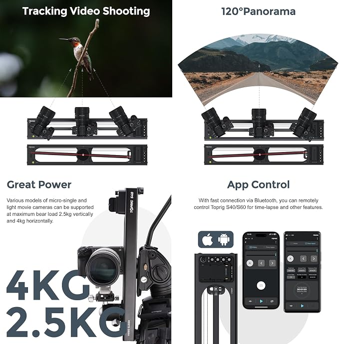 Accsoon Toprig S60 Motorized Camera Slider App Wireless Control Carbon Fiber