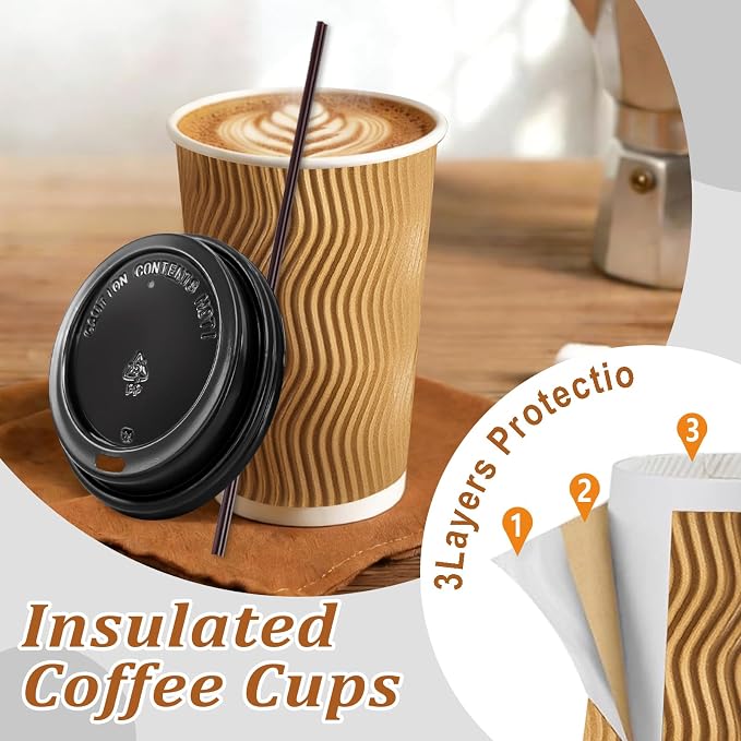 Lamosi 500 Pack 16 oz Disposable Coffee Cups