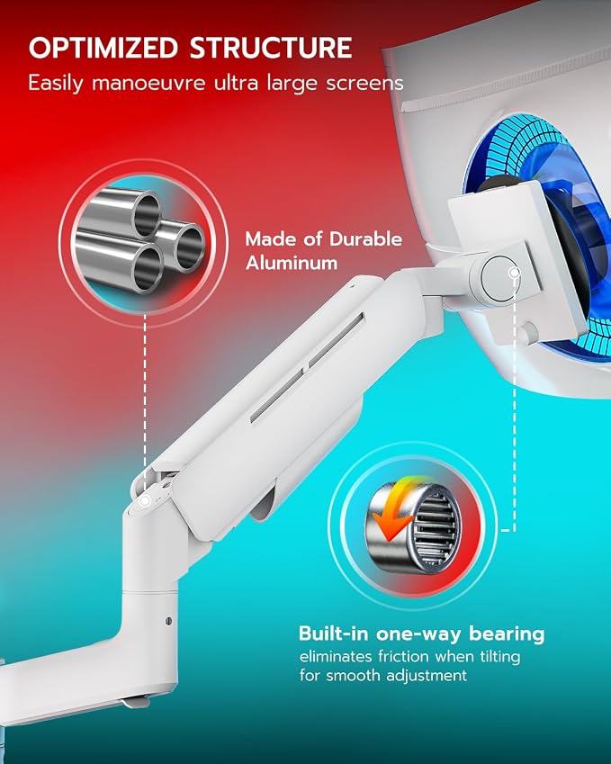 Vertical Dual Monitor Mount for 17-49 Inch Ultrawide Heavy Duty Curved Screen