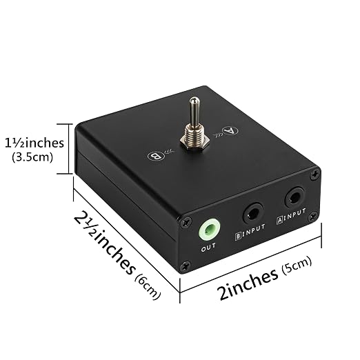 3.5 mm Audio Switcher, 2 Ports Audio Splitter Box Mini Headphone Manual
