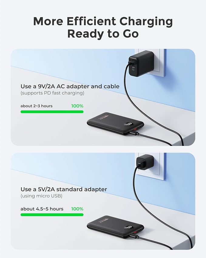 VEEKTOMX Mini Portable Charger 10000mAh, 22.5W Fast-Charging Portable Power