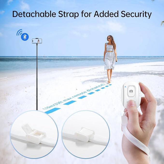 ATUMTEK Camera Remote Shutter for iPhone and Android Smartphones, Wireless