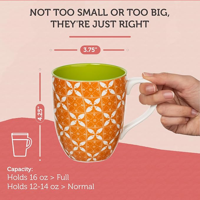 Annovero Large Coffee Mug Set of 6