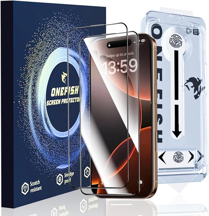 OneFish Full Edge Coverage Tempered Glass Screen Protector