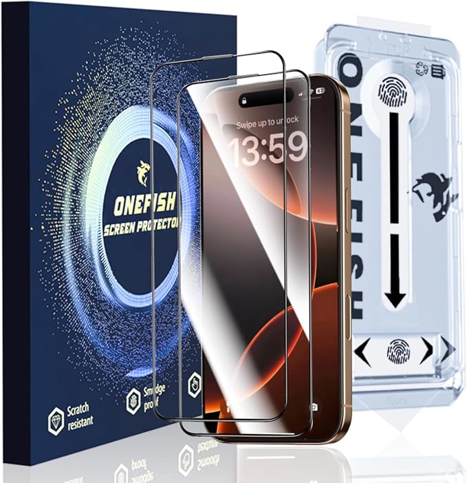 OneFish Full Edge Coverage Tempered Glass Screen Protector