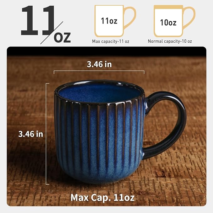 famiware Coffee Mugs Set of 4, Starlight 11 oz Mug Cup Set