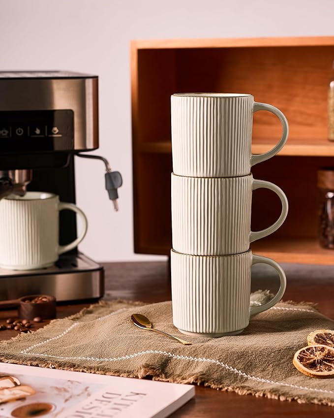 famiware Coffee Mug Set for 6, Star 12 oz Catering Mugs Cup Set