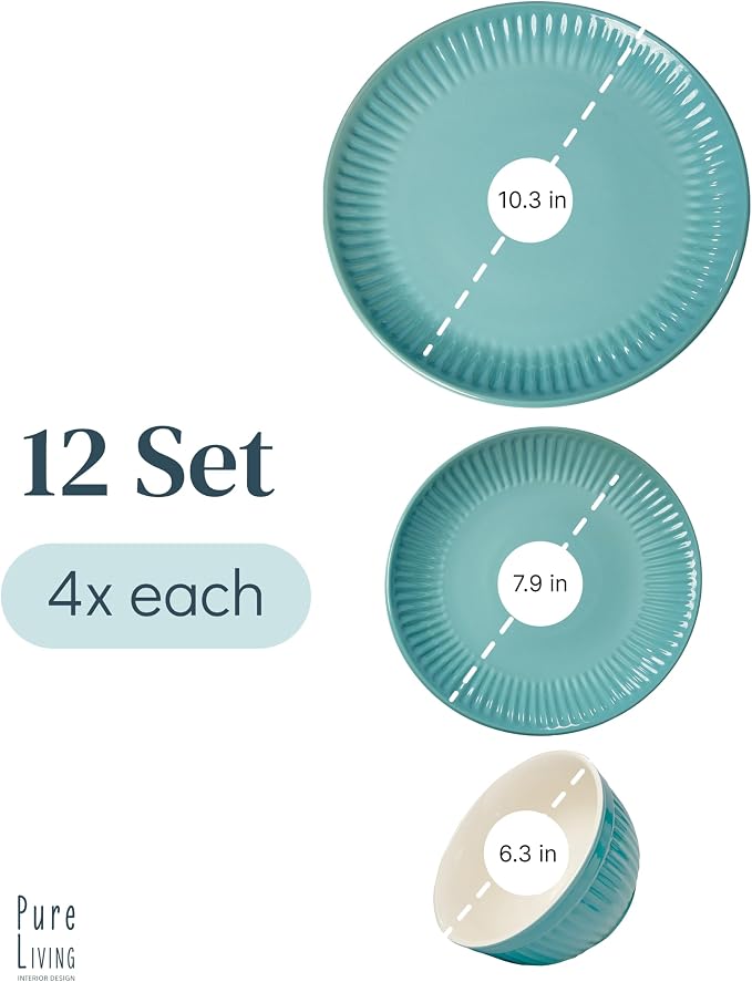 12 Piece Stoneware Dinnerware Set