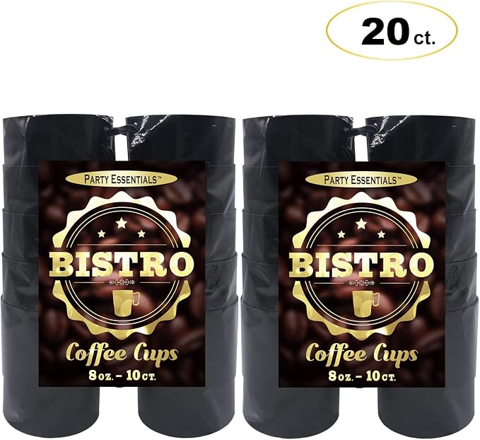 Party Essentials 8-Ounce Hard Plastic Coffee Cup/Tea Mug