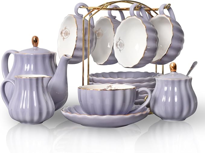 Porcelain Tea Sets British Royal Series, 8 OZ Cups& Saucer Service