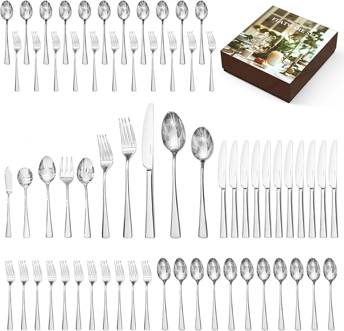 65 Piece Silverware Set for 12