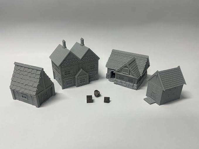 Tabletop Miniature Little Town Building Terrains Compatible - 18mm Scale