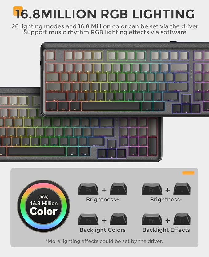 DAREU EK98PRO Wireless Mechanical Keyboard, Gasket Hot Swappable Custom