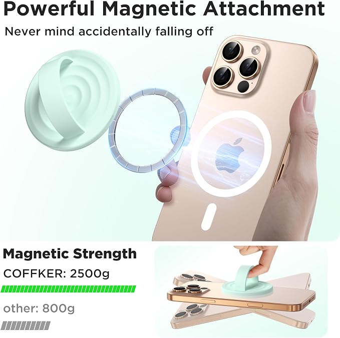Magnetic Phone Ring Grip Holder, Silicone Finger Loop Grip, Compatible