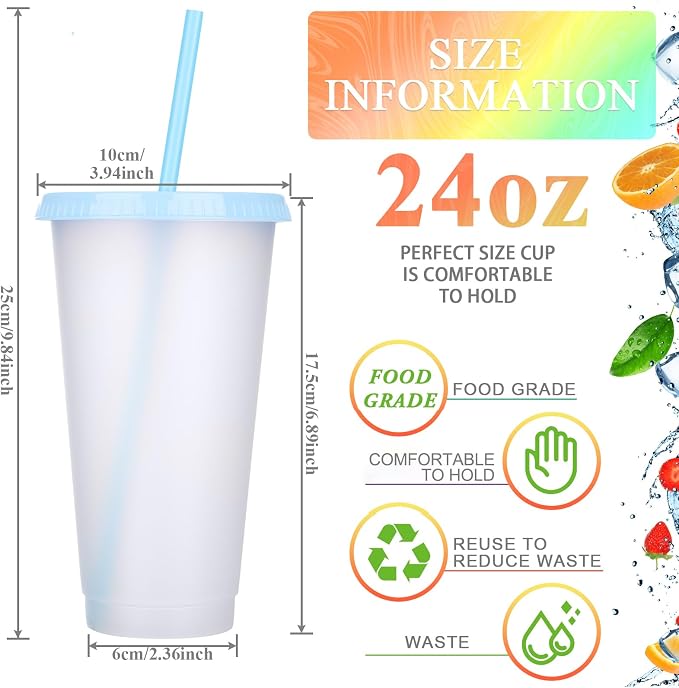 Honeydak 15 Pack Tumbler with Straw and Lid Bulk Cups
