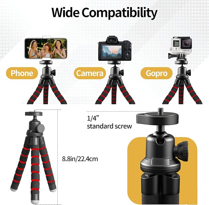Sensyne Phone Tripod, Flexible Cell Phone Tripod
