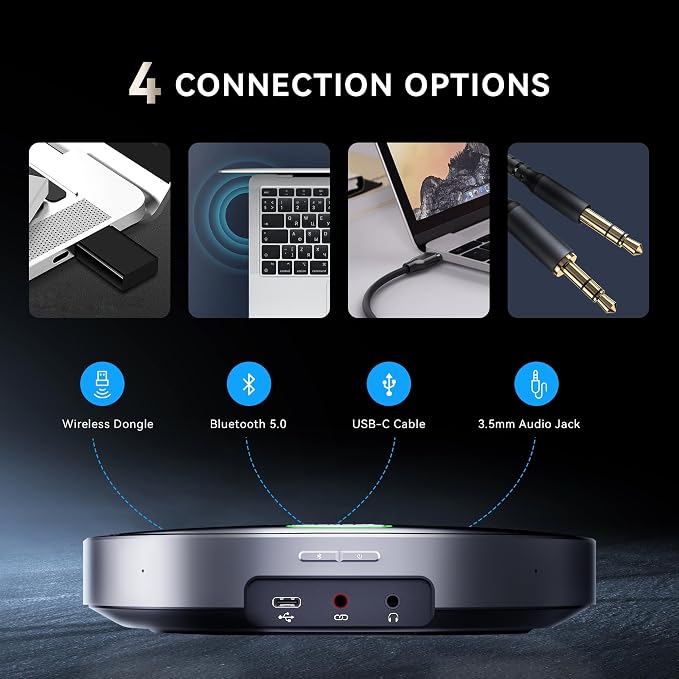 Tenveo MagiCall-EX Bluetooth Conference Speakerphone, Daisy Chain/Use Alone up