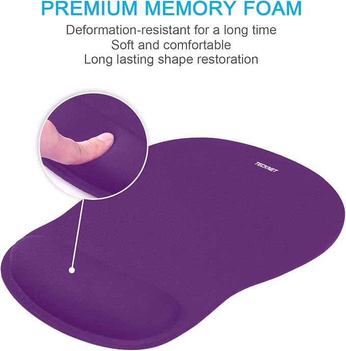 TECKNET 2 Pack Mouse Pad with Wrist Support, Ergonomic Gaming Mouse Pad Pain