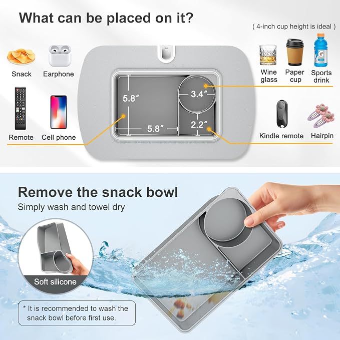 Tablet Stand Pillow with Snack Bowl, iPad Lap Holder