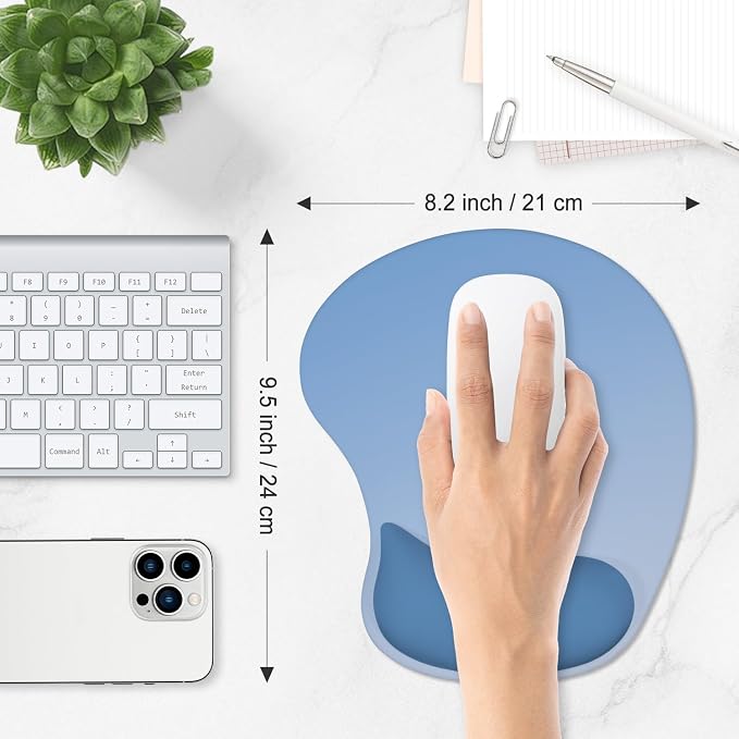 ITNRSIIET Ergonomic Mouse Pad, Cushioned Gel Wrist Rest, Non-Slip Base