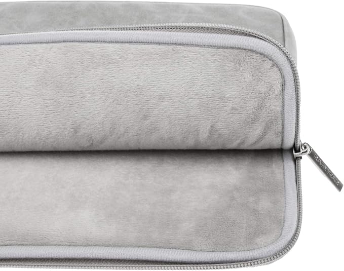 RAINYEAR 15.6 Inch Laptop Sleeve Protective Case PU Suede Leather Zipper Padded