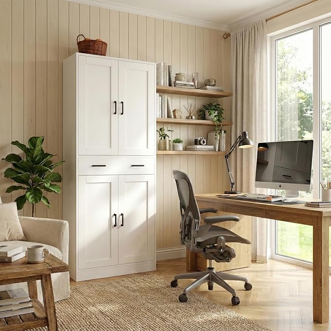 71" Tall Kitchen Pantry Cabinet, Freestanding Storage Cabinet