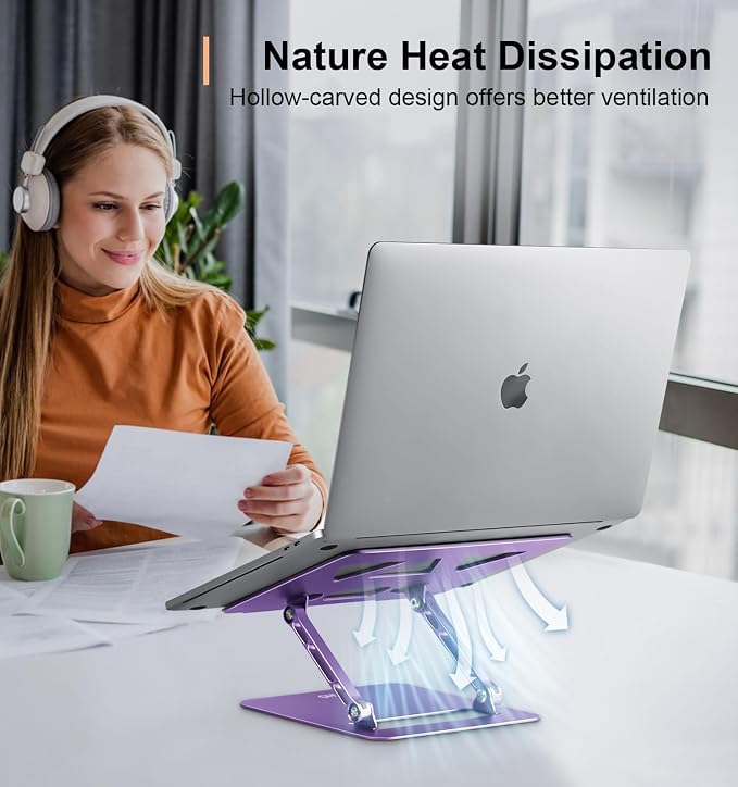 Adjustable Laptop Stand for Desk, Portable Laptop Stand Holder and Riser