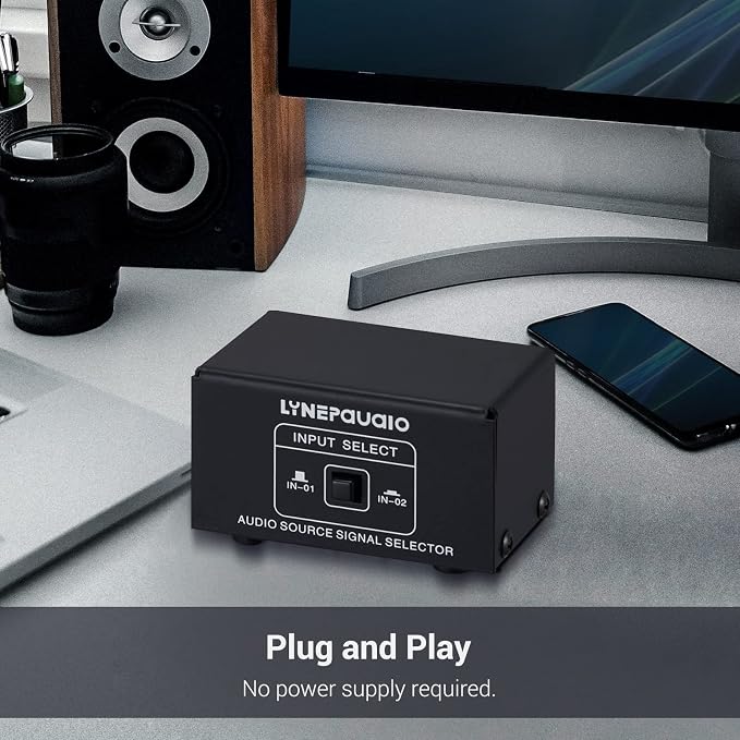Audio Switcher 3.5mm 2 in 1 Out/1 in 2 Out A/B Switch Stereo Audio Splitter Box