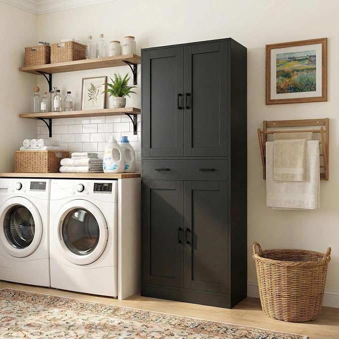 71" Tall Kitchen Pantry Cabinet, Freestanding Storage Cabinet