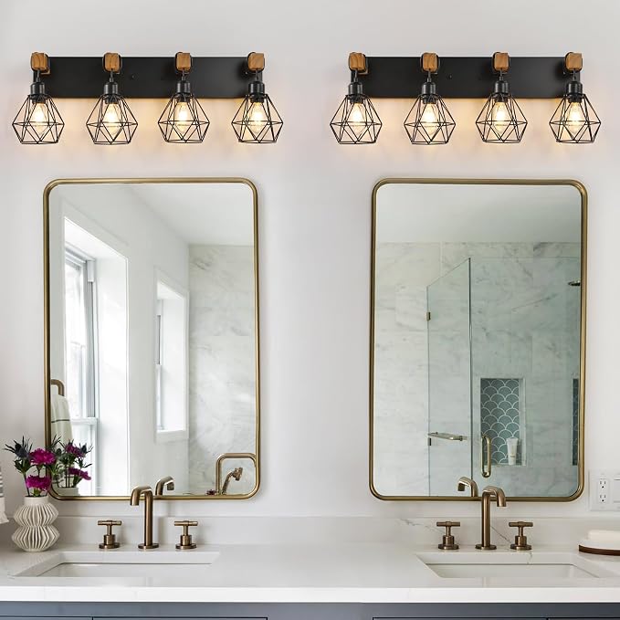 4 Light Farmhouse Vanity Light for Bathroom