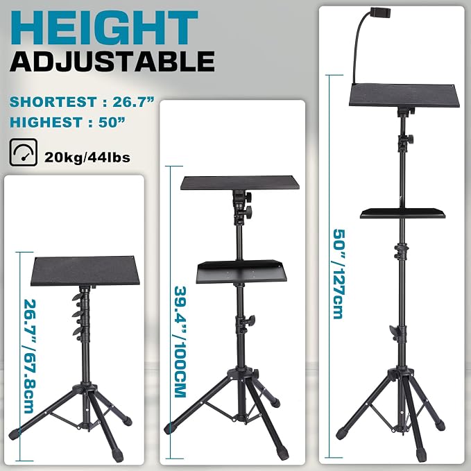 Lusweimi Projector Tripod Stand, 50” Laptop Stand