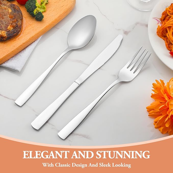 40 Pcs Silverware Set, Stainless Steel Flatware Set