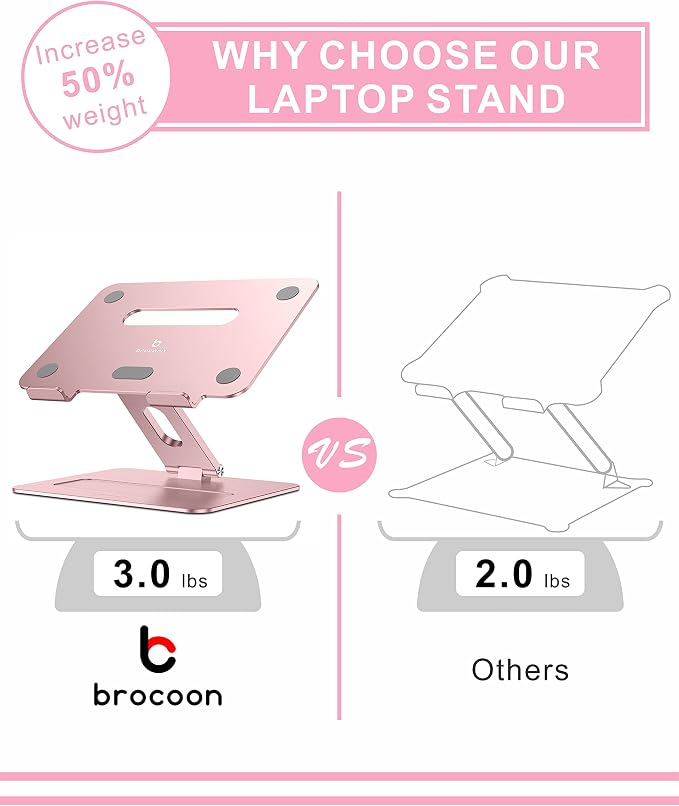 Laptop Stand | Adjustable Aluminum MacBook Riser, Ergonomic Computer Stand